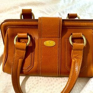 Celine vintage bag. Dark tan color. Pre loved Celine handbag.